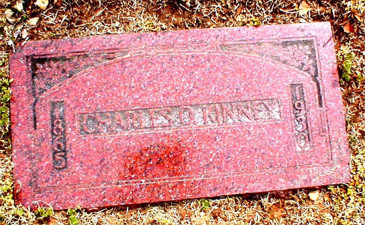 Gravestone of Charles Kinney, who married Jemima Gilmore Martin (daughter-in-law of Dick Martin)