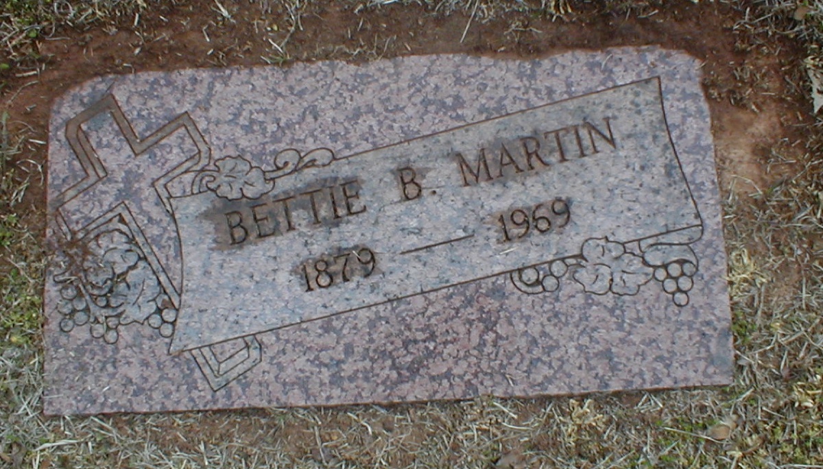 Gravestone of Betty Martin, daughter of John Richard "Dick" Martin